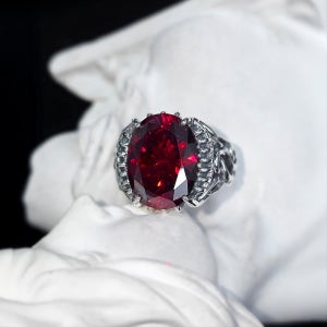 레드블러드아이 실버 볼드 반지, MIHUE(미휴)