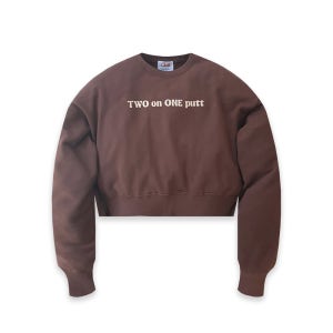 칠 스포츠 클럽 투 온 원 퍼트 크롭 크루넥 브라운 2FWOTOPBRNOS