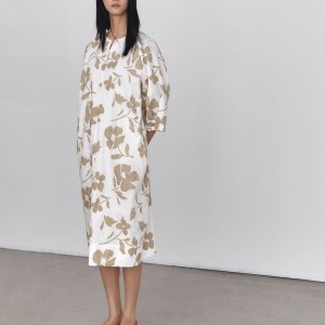 [르베이지] Cotton Flower Print Dress - Beige 베이지 VF4471MB1A