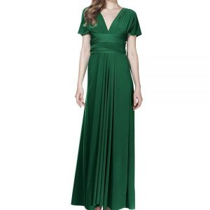 여성용 트랜스포머 멀티 웨이 밴디지 드레스 컨버터블 신부 들러리 가운 초록색
