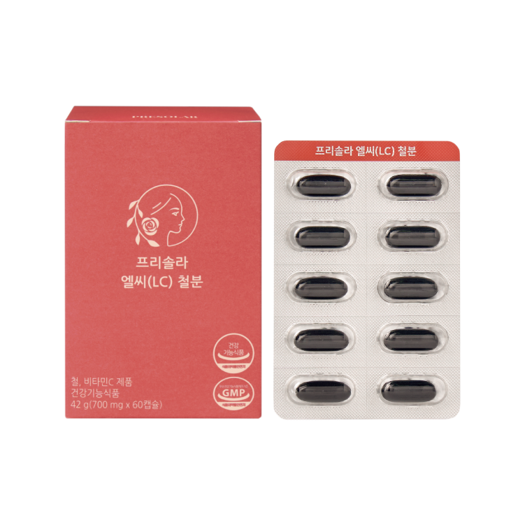 [<b>프리솔라</b>] 엘씨(LC) 철분 리포퍼 비헴철 24mg 액상 철분 연질캡슐 <b>비타민C</b>