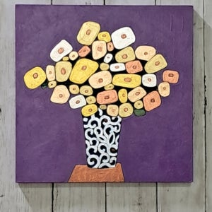 [ 내방꾸미기] 행운의 황금꽃 그림 ( 원화 ), 리가 아트