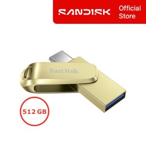 샌디스크 울트라 듀얼 드라이브 Luxe USB 메모리 512GB 512기가 골드 풀 메탈 스마트폰 4K 영상 백업 C타입 DDC4
