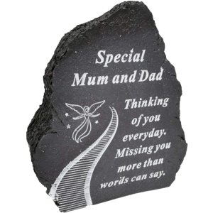 흑백 천국으로 가는 계단 특별한 엄마와 아빠에 대한 헌정 세부 사항 록 기념 묘비