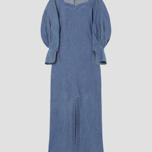 마메 쿠로구치 블루 데님 드레스 MM24SS-DR029
