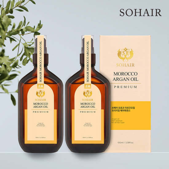 쏘헤어 모로코 <b>아르간오일</b> 프리미엄 헤어에센스 100ml 2병