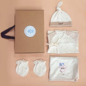 [용띠 뱀띠 커스텀] 태명 자수 배냇저고리 5종세트, 자연생각