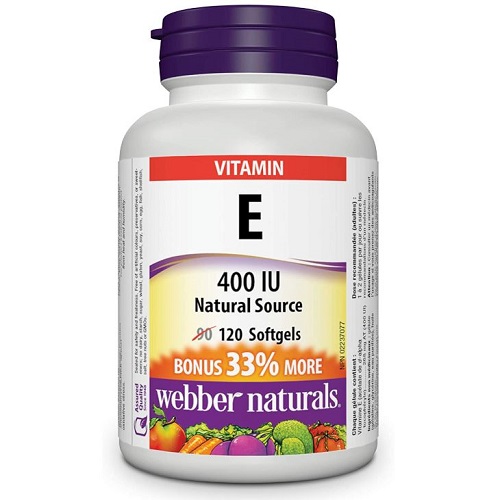 Webber Naturals <b>비타민</b> E 영양제 <b>Vitamin</b> E 400IU 120정  1개