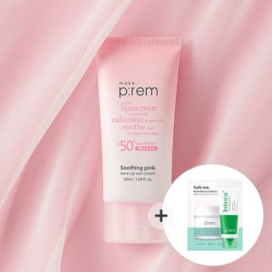 메이크프렘 유브이 디펜스 미 수딩 핑크 톤업선크림 50ml (+안심팩 1매+인테카크림 10ml)