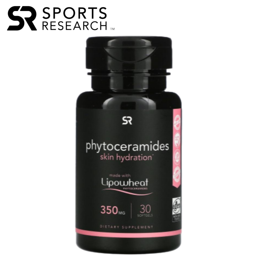 스포츠 리서치 <b>피토세라마이드 스킨</b> 하이드레이션 <b>350mg</b> 30소프트젤 식물성 당지질 밀추출물 글리코실 <b>세라마이드</b>