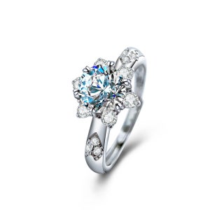 [실버925]스노우드롭 링 모이사나이트