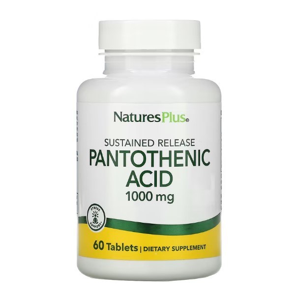 <b>NaturesPlus</b> 판토텐산 1 000mg 60정 / 고함량 고효능 비타민 B군 소용량  1개