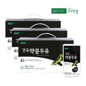 건국유업 건국유업 건국 약콩두유 60팩 / 국산 검은콩(흑태)과 국산 약콩