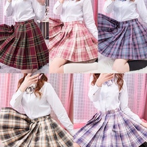 (5color) 스쿨룩 체크무늬 플리츠 스커트
