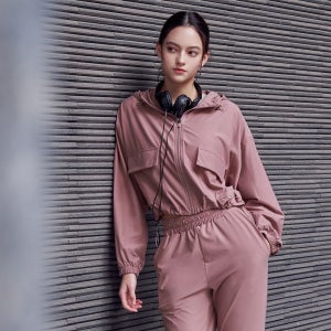 겨울 소프텍스 여성요가복 피치 헬스 후드집업 우드로즈핑크