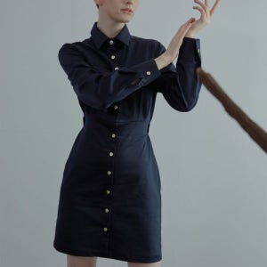 [살롱드서울] 제니스 셔츠 원피스 - 네이비 SWOPS-20241n