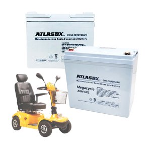 아트라스비엑스 EV68 -12(12V-68AH) 배터리 2개 / 전동휠체어, 전기스쿠터, 청소차, 딥사이클