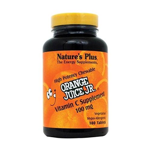 100002366 Natures Plus Orange Juice <b>Jr</b> Vitamin <b>C</b> Supplement <b>100mg</b> 180Tablets