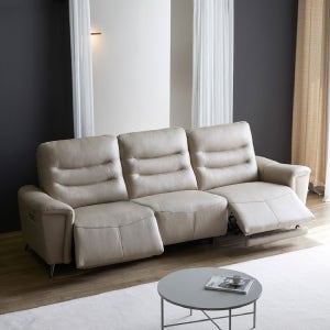 스코나 올랜더 이태리 천연 통가죽 4인 헤드 리클라이너 소파