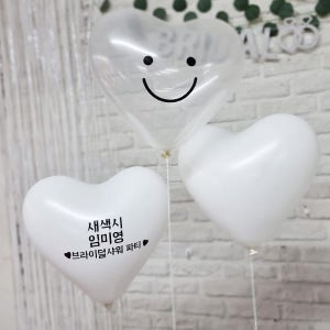 브라이덜 샤워 3인 패키지 세트 36번 / 화관 꽃팔지 토퍼 베일 꽃가루 무료증정 풍선 장식 세트