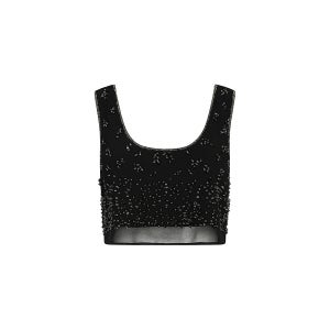 [블루걸] 비즈 슬리브리스 크롭 블라우스 (BLACK) EPTA0BLA4