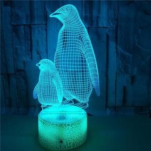 Nighdn 펭귄 3D 램프  환상의 동물 야간 조명  이 야간 조명  침실 장식   용 생일 크리스마스 선물