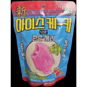 [캔디] 아이스케키 모양 쫀쫀제리 딸기맛 40g X 10개