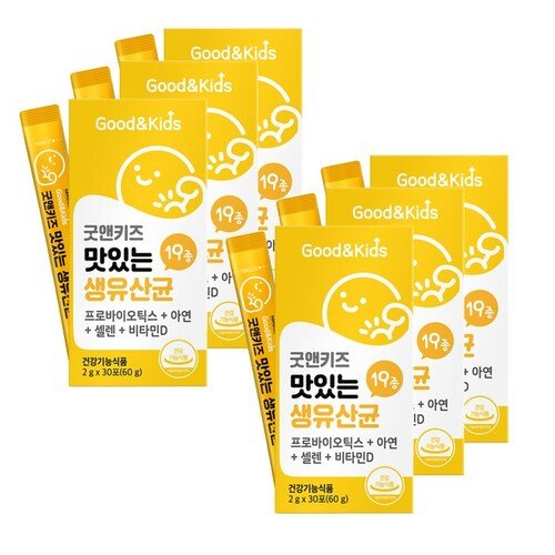 <b>내츄럴플러스</b> 굿앤키즈 맛있는 생유산균 30포 60g 6개