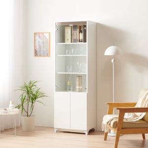 고광택 샤이니 LPM 콤비 600 유리 장식장 다용도 진열장 그릇장 (강화유리도어)