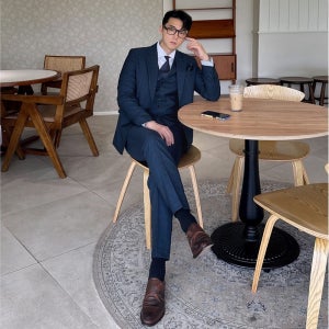 스탠다드 리턴 사각체크 정장 (38985),투버튼,원버튼,더블,정장,수트