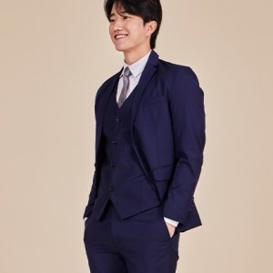 [대여] 딥블루 젠틀맨 양장조끼 정장세트(자켓+양장조끼+바지) 경성의상 교복 학생복