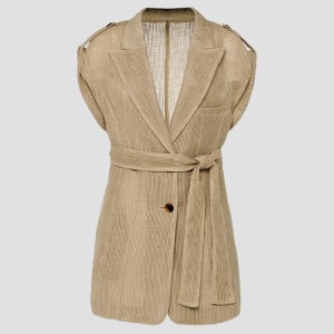 아키라나카 베이지 세렌 롤 업 슬리브 자켓 AS2441