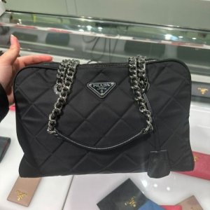 프라다 포코노 나일론 퀼팅 체인 토트 숄더백 블랙 1BB903 2AS3 F0002