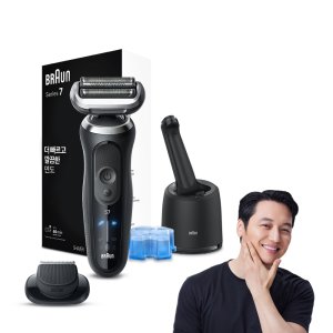 BRAUN 시리즈 7 전기면도기 + 세척 충전 스테이션 세트   블랙 72-N7200cc