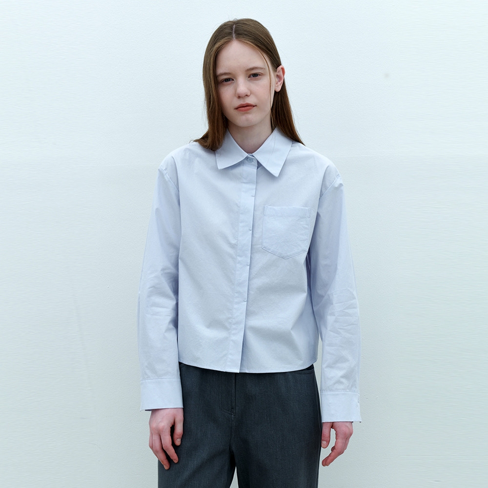 [아유] cotton shirts-sky blue