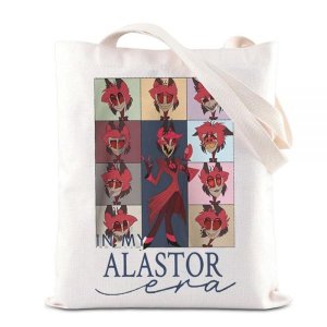 ENSIANTH In My Alastor Era Tote Bag Cartoon Characters Fans Gift Alastor Demon Lover Reusable Grocer