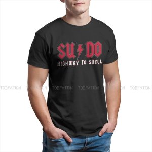하이웨이 투 쉘 힙합 티셔츠 리눅스 운영 시스템 Tux 펭귄  탑스  레저 티셔츠 남성 티 스페셜 폴리에스테르