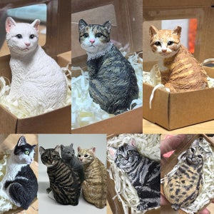 고양이 전신 커스텀 피규어 모형 수제 맞춤제작 반려동물 석고, 솔방구리