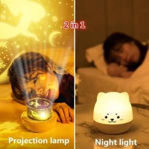 USB 전원 별이 빛나는 로맨스 프로젝터 램프 회전 다채로운 야간 조명 아이 침실 장식 크리스마스 선물