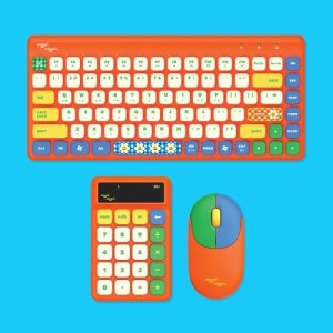 [앱코X위글위글] 무선 키보드 & 키패드 & 마우스 SET, 키보드 마우스 세트 무소음 저소음 슬림 귀여운 레트로