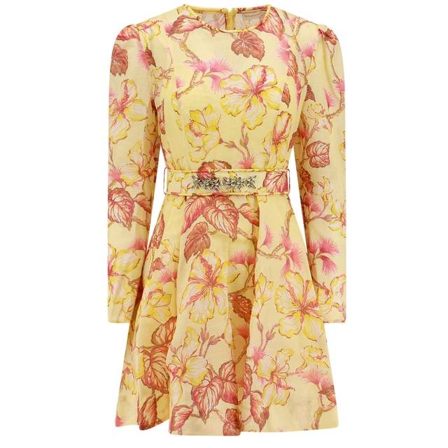 꽃 모티브가 돋보이는 리넨과 실크 드레스 Linen and silk dress with floral motif <b>8985</b>DMAT