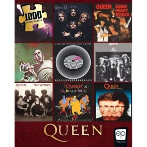 Queen Forever 1000피스 직소 퍼즐 | 퀸 디스코 그래피 및 앨범 커버가 특징인 수집용 퍼즐 | 공식 라이선