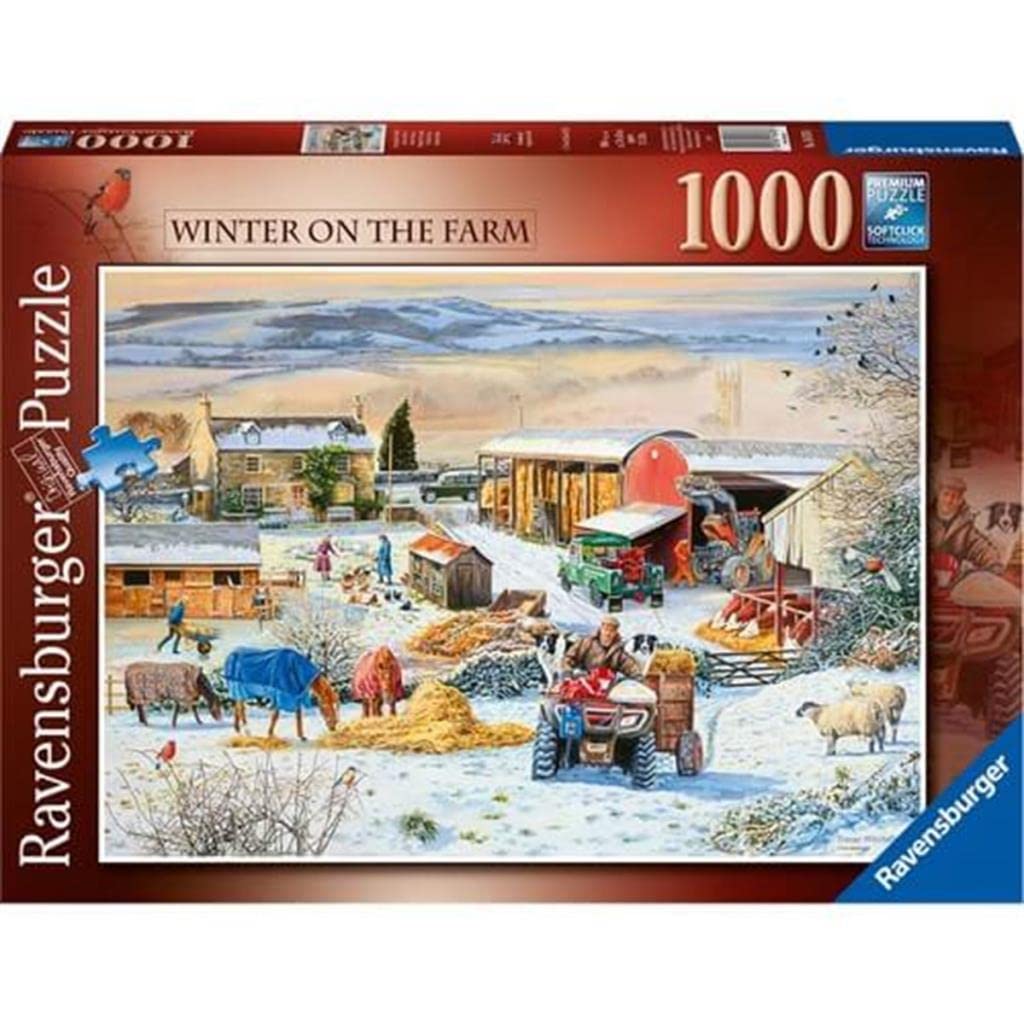 RAVENSBURGER <b>16478</b> 겨울 농장 퍼즐 12세 이상 성인 및 어린이용 1000개 69.9 X 49.7 X 0.2 CM