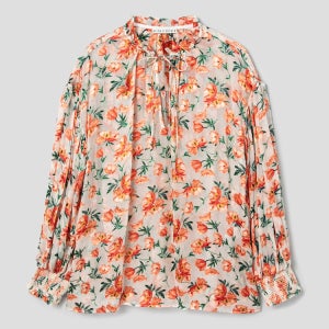 [엘리스 앤 올리비아] Julius Voluminous Blouson Sleeve Blouse - Falling For You 주황색(브론즈) AV4460S068