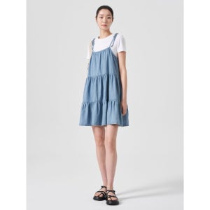 [에잇세컨즈] 데님 셔링 원피스  스카이블루 (324471LPDQ) 324471LPDQ