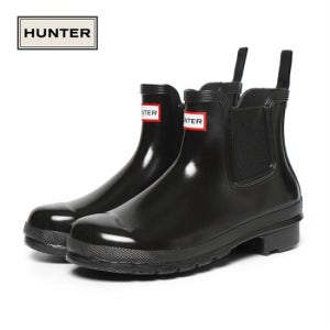 헌터 우먼스 오리지널 첼시 글로스 레인부츠 블랙 WFS2078RGL-BLK