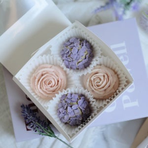 꽃쿠키 선물 4구｜장미·수국 앙금플라워 수제쿠키, 라앤케이크