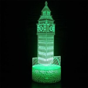 나이트 빅 벤 런던 3D LED 야간 조명, 홈 침실 장식, USB 테이블 램프, 생일 크리스마스 선물, 7 가지 색상