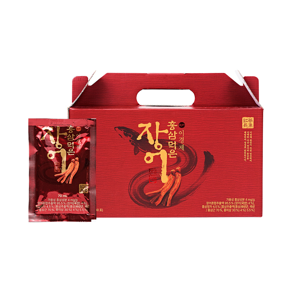래오이경제 홍삼 먹은 장어진액 70ml x 30개입