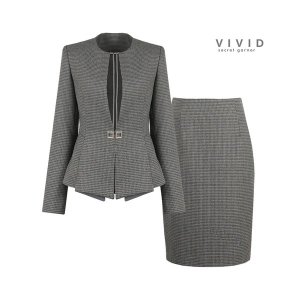 [비비드시크릿가너] VIVID SET 여성 여름 노카라 정장자켓+H스커트 세트